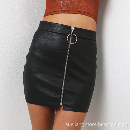 Women Party Skirt New Fashion Summer PU Skirt